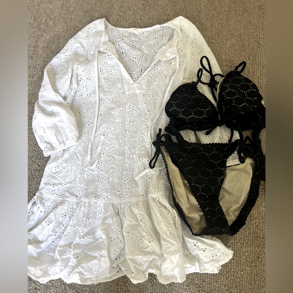 Petite Swimsuit cover up - eyelet and mid thigh